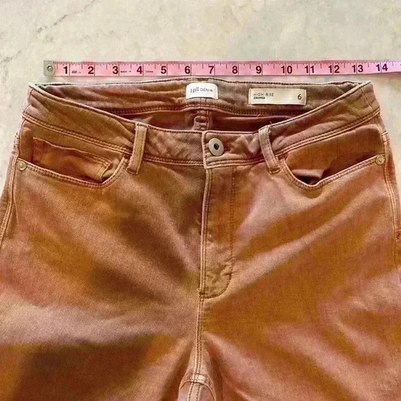 J Jill High Rise Crop Denim in Burnt Orange Size 6 Cuffed‎ Stretch - Picture 8 of 12